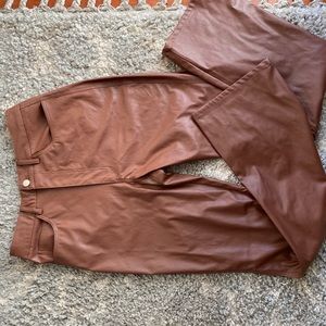 NWT- WeWoreWhat- Danielle Bernstein Croc Ankle Flare- Brown